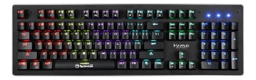 Teclado Gamer Marvo Scorpion Kg909 Qwerty Outemu Blue Inglés Us Color Negro Con Luz Rainbow