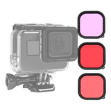 Kit 3 Filtros Mergulho Caixa Estanque Gopro Hero 6 Magenta