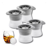 Kit 4 Formas De Gelo Redonda Esfera Grande Para Drink Whisky