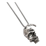 Collar Para Hombre Calavera Medio Rostro Rota 