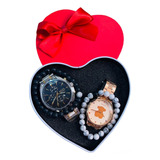 Reloj Kit Set Reloj Duo Pareja Caja Corazon Regalo Papá 