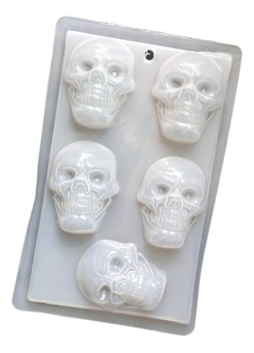 * Molde Mediano Gelatinas 5 Calaveras Del Terror Halloween *