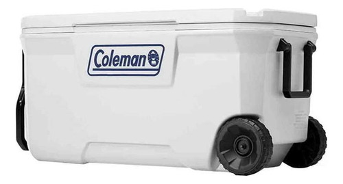 Hielera Cooler Blanca 100qt Coleman 160 Latas 94lts C/ruedas