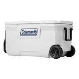 Hielera Cooler Blanca 100qt Coleman 160 Latas 94lts C/ruedas