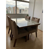 Conjunto Sala De Jantar Mesa E Quatro Cadeiras Seminovo