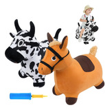 Bouncy Hopper - Vaca Y Caballo 2 Piezas, Inflable Para Pasea