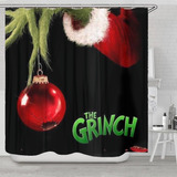 Cortina De Ducha De Navidad Grinch De Tela De Poliéster Para