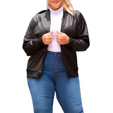 Jaqueta Plus Size Feminina Bomber Blusa De Frio Casaco Cirre