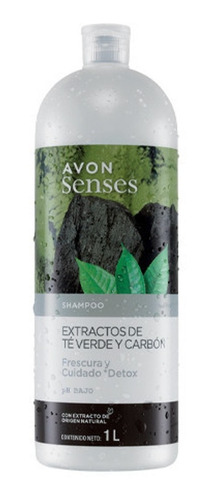 Shampoo Para El Cabello Té Verde Y Carbón Senses Avon