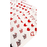 Stickers Nails Tatto Tatuajes Uñas Corazones Diablita, Rojo 