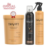Kit Trivitt Spray De Brilho+fluido Para Escova+hidratacao1kg