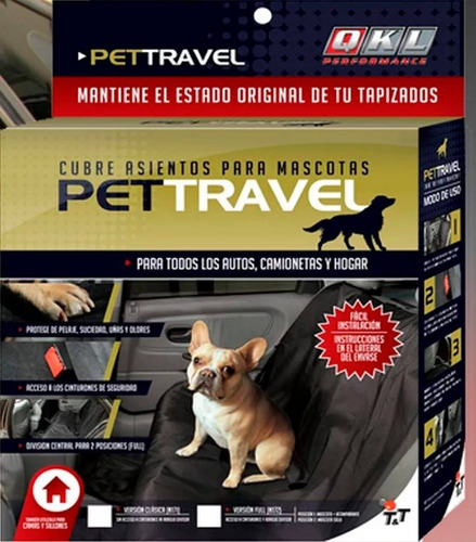 Funda Clasic Cubre Asiento Auto Perro Mascota Pet Travel Qkl