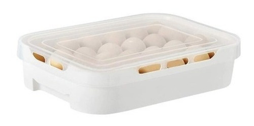 Canasta Porta Huevos Organizador X24 Con Tapa Para Nevera