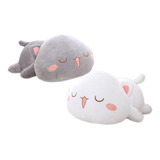 Peluche Gato Michi Blanco Y Negro 50 Incluye 2 Piezas