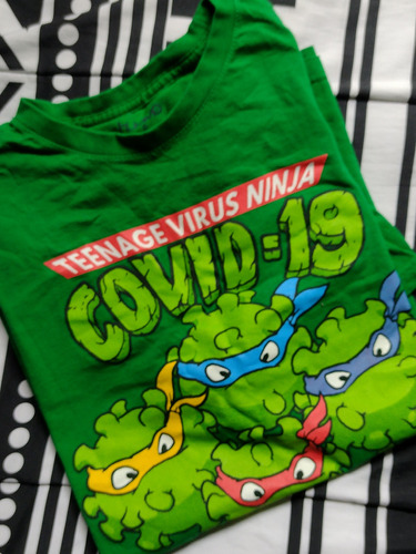 Playera Tortugas Ninja Virus Covid-19 Gde De Uso