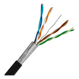 20metros De Cabo De Rede Cat5e Ftp Awg Capa Simples - Preto