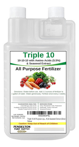 Triple 10 Fertilizante Líquido Multiusos 10-10-10 Con Aminoá