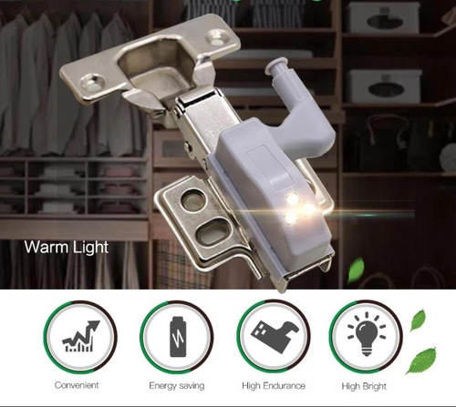 Luz Noche Cocina Dormitorio Puerta Sensor Automatica Bisagra