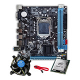 Kit Cpu Core Intel I3 2100 + Placa Mãe H61 + Cooler 