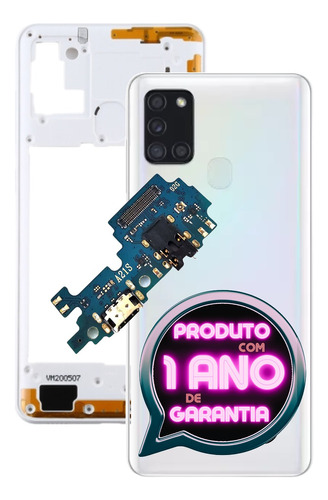 Carcaça Para Galaxy A21s Aro Botões + Placa De Carga + Tampa