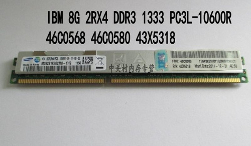 Memoria Ibm 8gb (1x8gb) 1333mhz Pc3-10600r (43x5318)