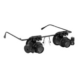 Lupa Binocular Con Luz Led 20x Para Reparación Manos Libres