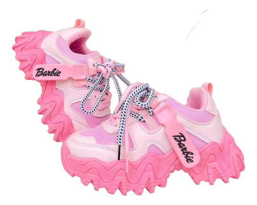 Tenis Barbie Princesas Kids Plataforma Niñas Tractor  