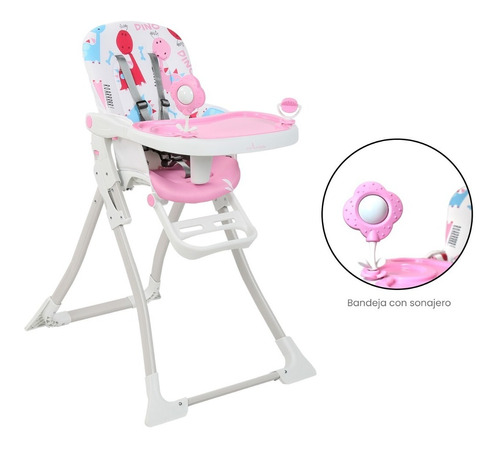 Silla Comedor Bebe Premium Baby Monaco Color Rosa