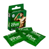 Condones De Látex Lubricados Caja De 3 Condones Tres Eros