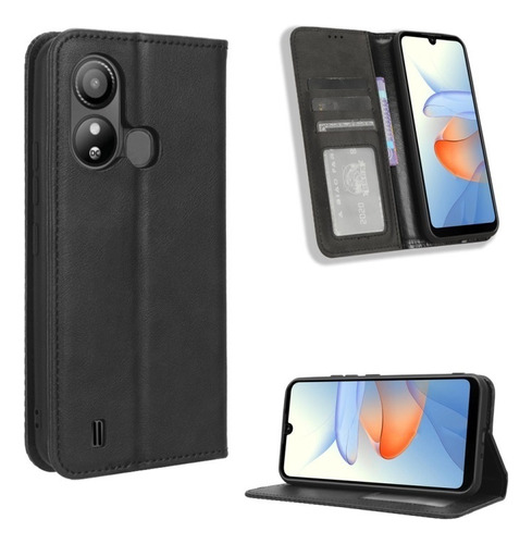 Funda De Teléfono De Cuero Con Hebilla Magnética For Zte