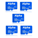 Paquete 5 Tarjetas Memoria Alpha 64 Gb Micro Sd Series Pro C