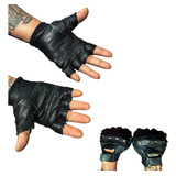 Guantes Sin Dedos De Piel Vacuna Biker/gym/fitness/unisex