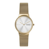 Reloj Skagen Mujer Acero Dorado Malla Tejida Moderno Skw3027