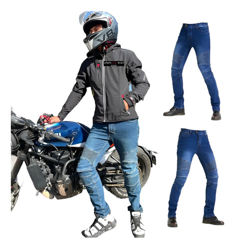Pantalon Motociclista Jeans Mezclilla Protecciones Promo Ub