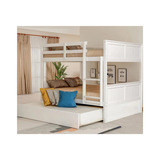 Mueble Litera Bright Barnizado En Blanco Cama Base De 5pz