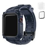 Malla Y Funda P/apple Watch S 6/5/4/se 44mm Azul