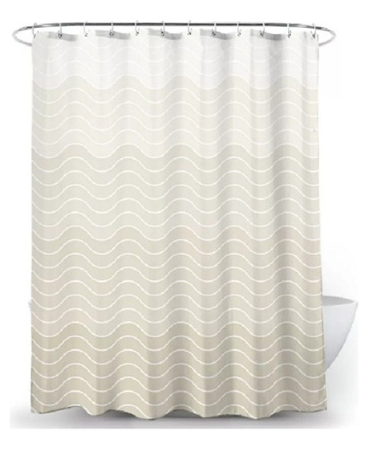 Cortina De Baño Vonne De Tela Impermeable 180x180cm Ondas