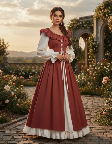 A Y Medieval Dress Rules Hemline Double Women's Stand R .