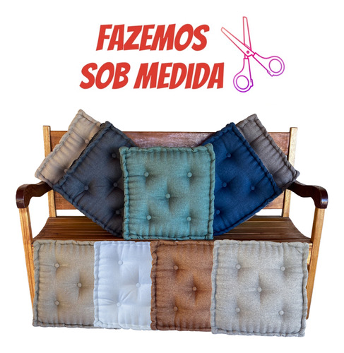 Almofada 90x85x 10 Cm Futon Turca Cheia Linho Assento