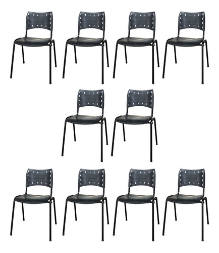 Kit 10 Cadeiras Iso Fixa Escritorio, Escola, Igreja, Cozinha