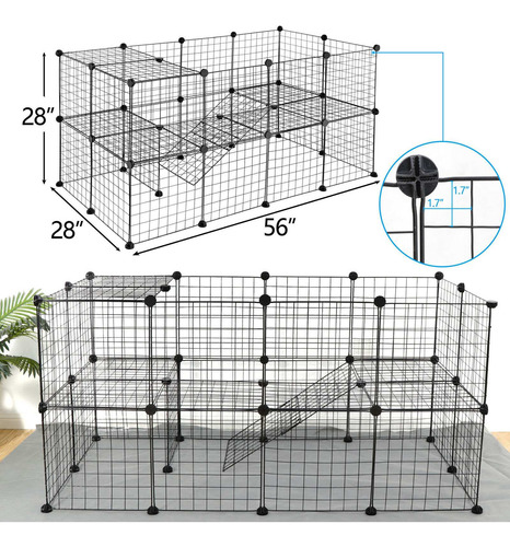 Cerca De 2 Niveles Para Conejos O Mascotas, En Cables De