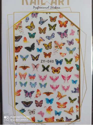 Stiker De Uñas Mariposa 040 Decoracion De Uñas 
