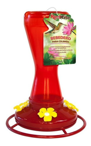 Alimentador Bebedero Para Colibrí 470ml Rojo Fl9233