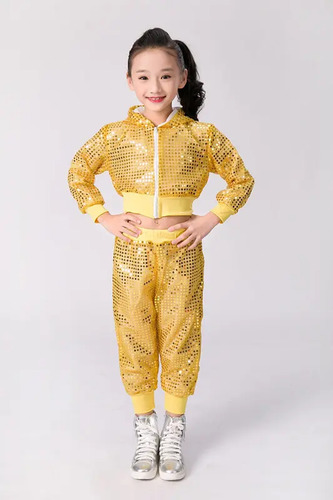 Conjunto De Baile De Jazz Y Hip-hop Con Lentejuelas P/niños