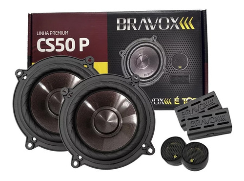 Kit 2 Vias Automotivo 5 Polegadas 120w Original Bravox Cs50p