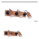 Lampara Aplique Techo O Pared 3 Luces Madera Nordico