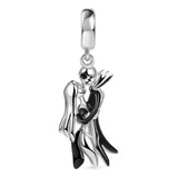 Charm Pareja Jack Skellington Y Sally Plata 925 Silver Heart