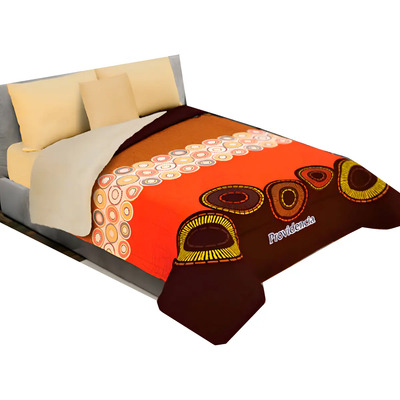Cobertor Borrega Flores Y Animales Matrimonial Providencia Color Beige Azul Amarillo Morado Rosa Blanco Diseño De La Tela Infinito | Envío gratis