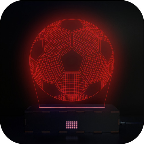 Lampara Led 3d Rgb Velador Acrilico Holograma Pelota Futbol