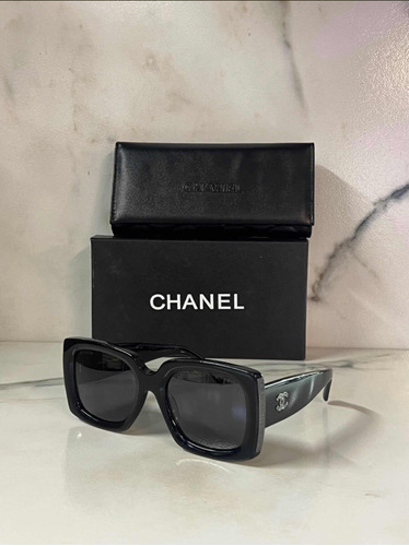 Lentes De Sol Chanel Ch5435 Negro/ Plata No Gucci No Prada